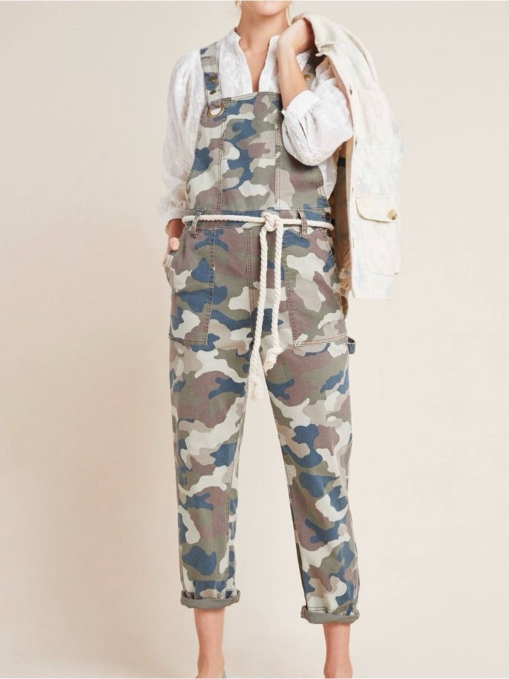 Anthropologie Carter Utility Camo Overalls - Size 10